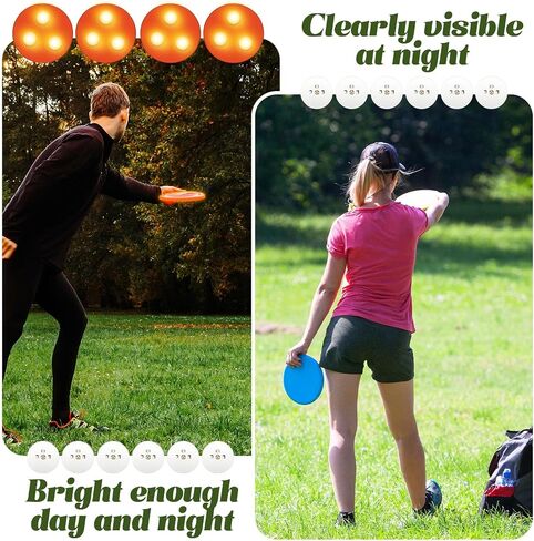 Patelai Disc Golf Lights Disc Golf Flat LED Circular Glow Flat Light Disc Golf Accessories for Dark Night Disc Golf Men Women, 1.6 Inches(24 Pcs) in Saudi Arabia