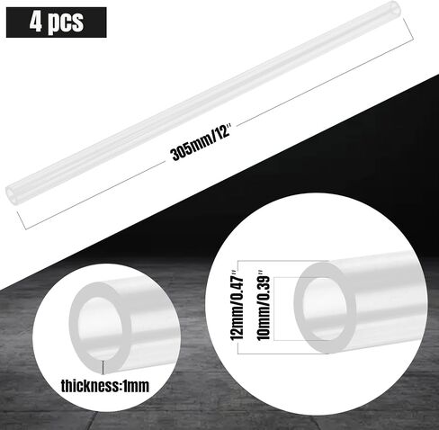 2pcs Plastic Pipe Clear Acrylic Pipe 46mm(1.81") ID 50mm(1.97") OD 350mm(13.78") Length Acrylic Tube Clear Plastic Tube for Water Cooling System in Saudi Arabia
