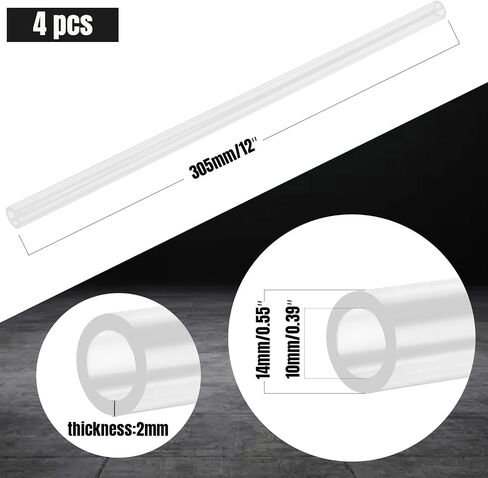 2pcs Plastic Pipe Clear Acrylic Pipe 46mm(1.81") ID 50mm(1.97") OD 350mm(13.78") Length Acrylic Tube Clear Plastic Tube for Water Cooling System in Saudi Arabia