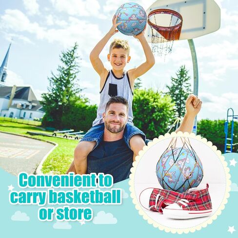 3 Pcs Kid Basketball Youth Basketball Size 5 (27.5") Leather Basketball Kid Youth Adult Basketball Colorful Pattern Indoor Outdoor Basketball Game for Boy Girl Women Men in Saudi Arabia