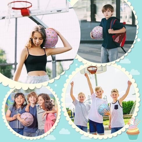 3 Pcs Kid Basketball Youth Basketball Size 5 (27.5") Leather Basketball Kid Youth Adult Basketball Colorful Pattern Indoor Outdoor Basketball Game for Boy Girl Women Men in Saudi Arabia