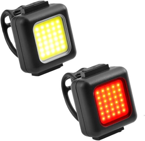 Superbright Bike Accessories COB LED - Rechargeable Bike Lights Set - Waterproof, High Lumen Front & Rear Safety Lights - Bike Lights for Night Riding in Kuwait