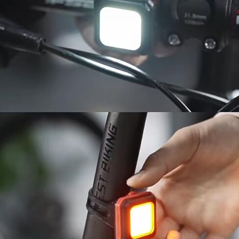 Superbright Bike Accessories COB LED - Rechargeable Bike Lights Set - Waterproof, High Lumen Front & Rear Safety Lights - Bike Lights for Night Riding in Kuwait