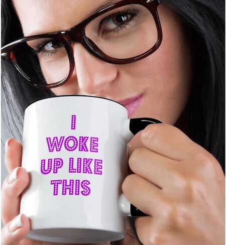 3dRose I Woke Up Like This Mug, 11 oz, Black in Saudi Arabia