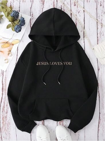 سويت شيرت نسائي من SweatyRocks مزود بغطاء للرأس وأكمام طويلة وبلوفرات وبلوزات علوية in Saudi Arabia
