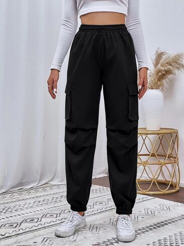 SOLY HUX Women's Drawstring High Waist Joggers Casual Outdoor Hiking Cargo Pants in Saudi Arabia