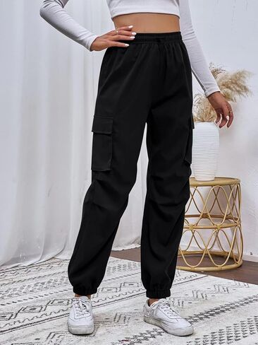 SOLY HUX Women's Drawstring High Waist Joggers Casual Outdoor Hiking Cargo Pants in Saudi Arabia