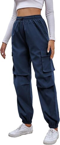 SOLY HUX Women's Drawstring High Waist Joggers Casual Outdoor Hiking Cargo Pants in Saudi Arabia