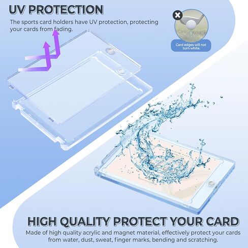 20 قطعة من حاملات البطاقات المغناطيسية، حافظة بطاقات تجارية مغناطيسية شفافة 35 بت، حامل بطاقات من الأكريليك الصلب، واقي بطاقة لبطاقة الألعاب الرياضية، مناسب للبطاقة القياسية in Kuwait