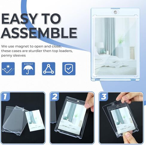 20 قطعة من حاملات البطاقات المغناطيسية، حافظة بطاقات تجارية مغناطيسية شفافة 35 بت، حامل بطاقات من الأكريليك الصلب، واقي بطاقة لبطاقة الألعاب الرياضية، مناسب للبطاقة القياسية in Kuwait