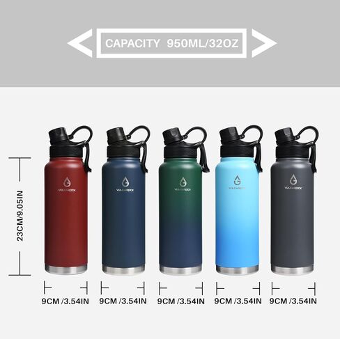 Stainless Steel Insulated Water Bottle with Straw Lid Dustproof and Leakproof 24/32/40/64 Oz, Hot Cold 24 Hours, Dishwasher Safe and Sweat Free-40 oz Grey in Saudi Arabia