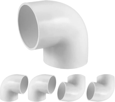2PCS 2" 90 Degree Elbow PVC Pipe Fitting Adapter Coupling Connector Schedule 40 Slip (Socket x Socket) White Color in Saudi Arabia