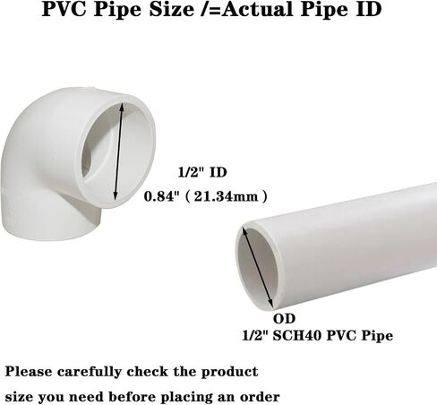 2PCS 2" 90 Degree Elbow PVC Pipe Fitting Adapter Coupling Connector Schedule 40 Slip (Socket x Socket) White Color in Saudi Arabia