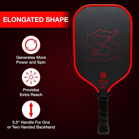 Spartus Gladius Centurion Carbon Fiber 16mm Pickleball Paddle - Thermoformed with Foam Injected Walls - Includes Paddle Cover in Saudi Arabia