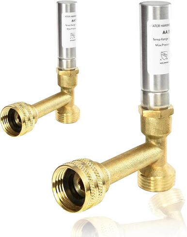 2-Pack Stainless Steel Water Hammer Arrestor, 3/4-Inch FHT x 3/4-Inch MHT for Washing Machine, Reduce Banging Noise in Kuwait