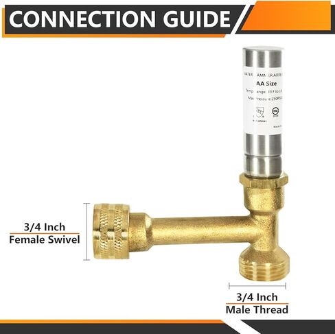 2-Pack Stainless Steel Water Hammer Arrestor, 3/4-Inch FHT x 3/4-Inch MHT for Washing Machine, Reduce Banging Noise in Kuwait