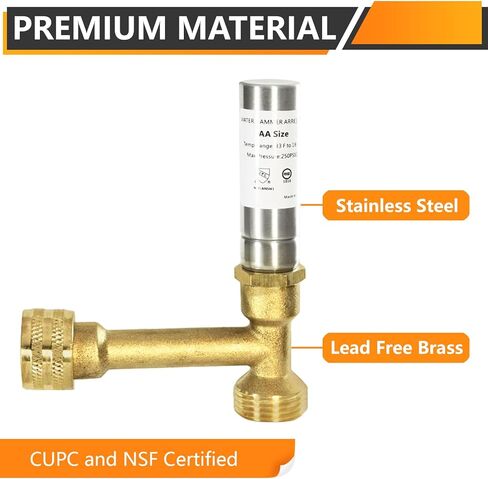 2-Pack Stainless Steel Water Hammer Arrestor, 3/4-Inch FHT x 3/4-Inch MHT for Washing Machine, Reduce Banging Noise in Kuwait