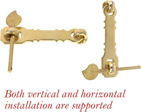 قفل نحاسي عتيق بمشبك على الطراز الصيني مع مسمار قفل لباب الخزانة صندوق خشبي وحقيبة عرض (ذهبي 4.16 بوصة) in Kuwait