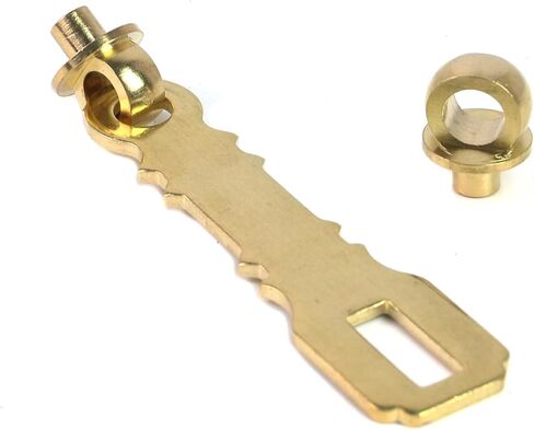 قفل نحاسي عتيق بمشبك على الطراز الصيني مع مسمار قفل لباب الخزانة صندوق خشبي وحقيبة عرض (ذهبي 4.16 بوصة) in Kuwait