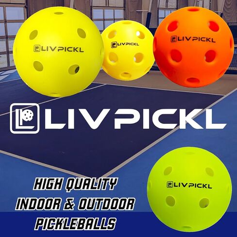 Pickleballs | 26 Holes | Indoor | Soft Court | High Visibility and Good Balance | Official Size & Weight - Durable - Consistent Bounce in Saudi Arabia