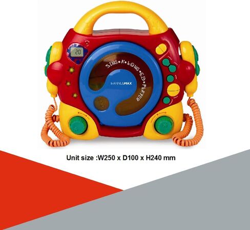 مشغل أقراص مضغوطة HANNLOMAX HX-335CD مع ميكروفون مزدوج غنائي طويل (وردي/بنفسجي) in Saudi Arabia
