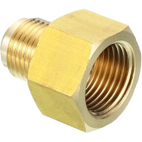 PATIKIL 5/8 Inch Female Flare x 3/8 Inch Male Flare Connectors, 2Pcs SAE 45 Degree Flare Brass Adapter Flare Pipe Fitting for Air Gas Line Refrigeration HVAC