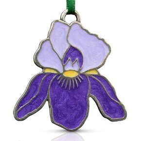 Danforth - Purple Iris Christmas Flower Ornament – Handcrafted Pewter Flower Tree Ornaments – 2" Tall, Made in USA