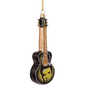 Kurt Adler 5-Inch Glass Elvis Printed Image Guitar Ornament