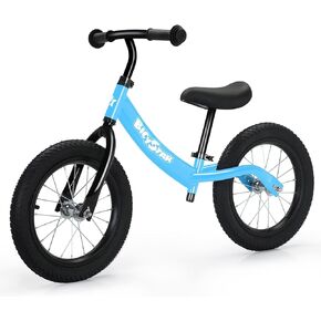 14 Inch Balance Bike for Kids 3-7 Year Old, Kids Bike with No Pedals, Air Rubber Tires, Adjustable Height, Foot Rest, Pedalless Kids Bicycle Boys, Girls