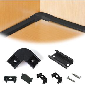 Muzata LED Channel Black Corner Connector Kit L-Shape for U1SW, U1SW Series LED Aluminum Channel System LC23 BB