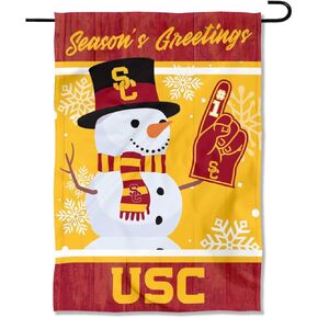 USC Trojans Holiday Winter Snow Garden Banner Flag