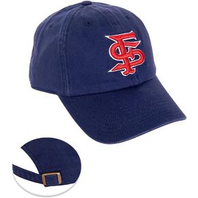 Fresno State Baseball Hat California State University Bulldogs Cal State Brimmed Embroirderd Hats Cap Adjustable Cloth Strap Adult (Style B) Blue