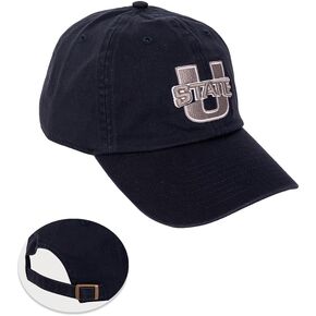 Desert Cactus Utah State University Baseball Hat USU Aggies Brimmed Embroirderd Hats Cap Adjustable Cloth Strap Adult (Style A) Blue