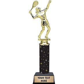 11" Tennis Serve Female Trophies - Black Midnight Tennis Serve Female Trophy Awards Prime