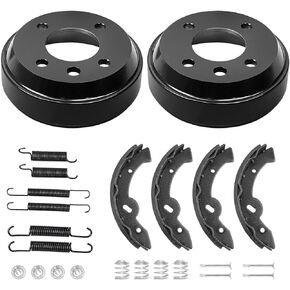 Golf Cart Brake Drum/Hub Kit Fit Yamaha G&E 1993-2006 G14, G16, G19, G22 Models, Includes Brake Drums Brake Shoes & Bendix Brake Shoes Spring Kit, OEM JU0-G6521-00-00, JN6-F5331-01-00, JG5819G-00