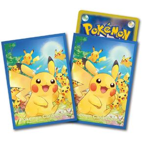 Pokemon Center Original Card Game Large Gathering Pikachu Card Sleeves (64 Sleeves)