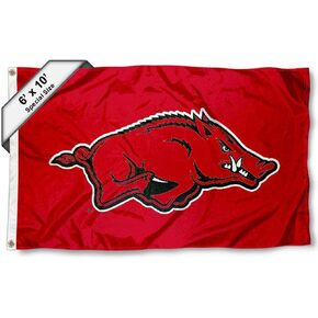 College Flags & Banners Co. Arkansas Razorbacks 6x10 Feet Hog Logo Flag