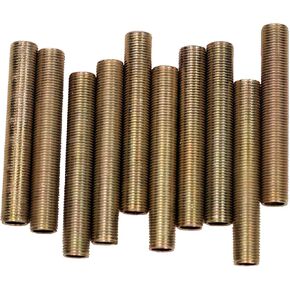 Creative Hobbies ELY1093 - Steel All Thread Lamp Pipe Nipples - 2-1/2 Inch Long, Yellow Zinc Coated, 1/8IP Standard Thread, Hardware DIY Repair Part - Pack of 10 Pieces