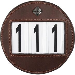 LeMieux Bridle Number Holder in Brown - Durable Leather Material - Attaches Easily with a Strong Fixing Pin - One Size