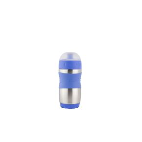 Kid Basix Safe Sporter, Lunch & Sport Stainless Steel Water Bottle, Easy Pull Spout, Mud Cap, Dishwasher Safe, Holds 12oz, Blue