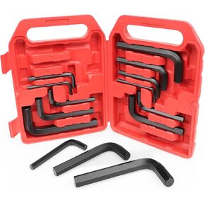 14-Piece Jumbo Allen Wrench Set, Extra Large Hex Key Set, SAE & Metric, MM (8mm-19mm), SAE (1/4"-3/4)