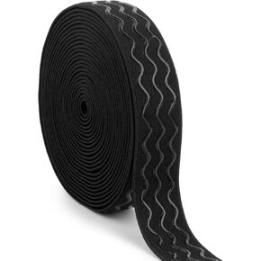 Silicone Gripper Elastic Band Non-Slip Elastic Band 5 Yards 1 Inch Black Silicone Gripper Tape for Clothing Elastic Gripper Band for Garment Sewing Project Wig Making Accessories