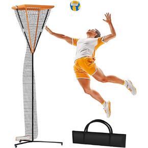 MR Volleyball Setter Trainer Net 3’x3’, Volleyball Training Equipment Adjustable Height and Angle, Portable Volleyball Trainer for Hitting, Spiking, Serving with Built-in Drawstring Ball Release