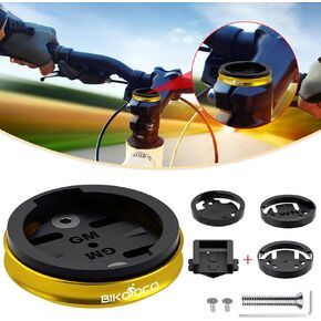 Bike Stem Top Cap Mount - Aluminum Alloy Bicycle Stem Headset Holder Mount for Garmin 25 200 130 500 510 520 520 800 810 820 1000 1030, Wahoo Elemnt, Bryton, Cateye Cycling GPS Computer