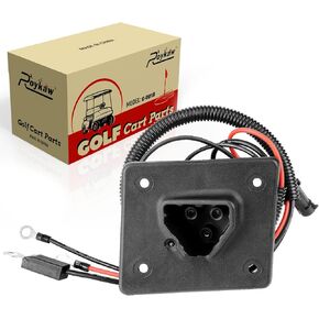 Roykaw Golf Cart Charger Receptacle with Harness Compatible with EZGO TXT RXV 48V Golf Cart Delta-Q Charger Replaces OEM # 602529, 611200, 622417