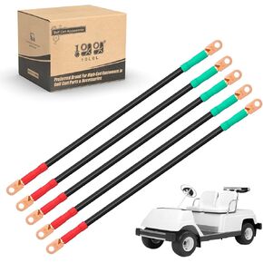 10L0L Golf Cart Battery Cable Set (4 Gauge Wire, 5pcs One Set) for Yamaha G2 G8 G9 36 Volt Model 1985-1994