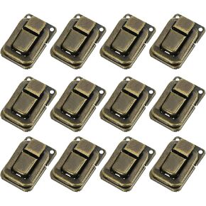 PATIKIL Toggle Catch Lock 1.6" x 1.1", 12 Pack Metal Buckle Hasp Lock Latch Clasp for Jewelry Box Wooden Case Decoration, Silver