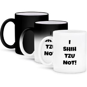 3dRose I Shih Tzu Not, Black Letters On A White Background Mug, 11 oz
