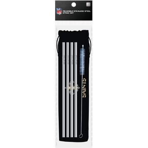 NFL Stainless Steel Reusuable Straw Set - 4Pk