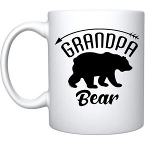 Veracco Grandpa Bear Ceramic Coffee Mug Funny Fathers DayGifts (White, Ceramic)